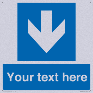 Custom Mandatory directional sign, blue arrow down